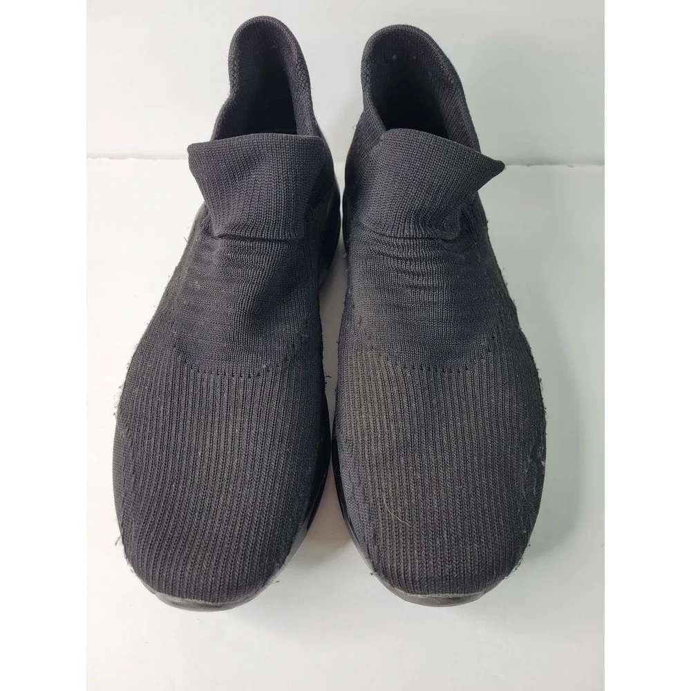 Black Knit Slip On Sock Sneakers Air Cushion Platform Walking Shoes Size 42